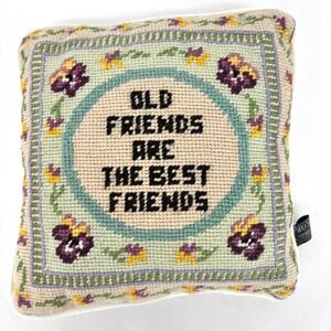 Two's Company Needlepoint Pillow Old Friends Are The Best Friends 9 in